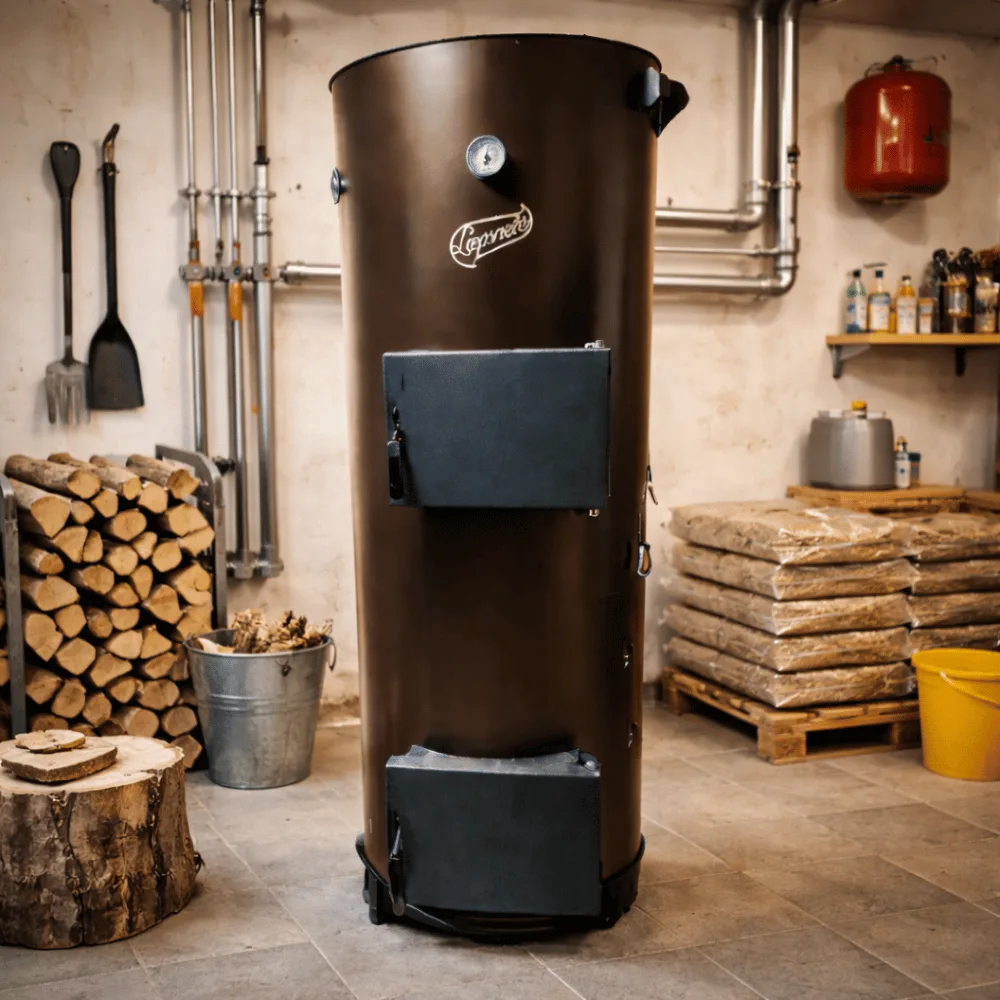 Centrala pe lemne și cărbuni de 20 Kw Liepsnele L40 Universal cu ardere tip lumanare